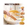 1pc Premium Teak Wood Spurtle - Narrow Design For Sourdough Starter, Mixing, And Reaching Jar Bottoms, Strong, Kitchen Utensil For Nonstick Cookware
