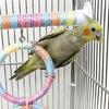 Bird Parrots Toy Chewable Hanging Cage Climbing Ladder with Natural Wood Parrots Suspension Bridge Swing Toy Supply