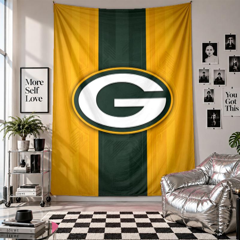 Green Bay Packers Wall Tapestry Home Decor Wall Hanging Cloth for Bedroom Living Room Background