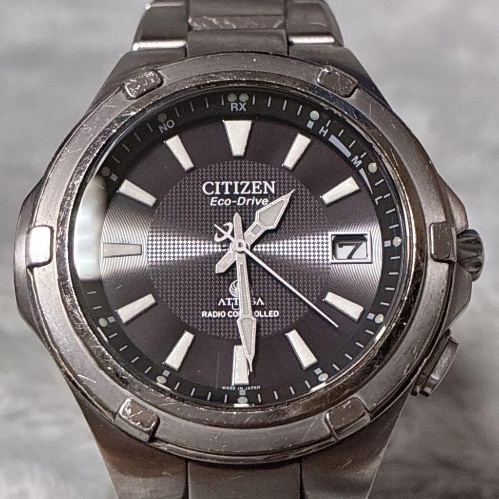 Used CITIZEN Citizen ATTESA H410 Titanium Radio Watch Eco Drive Duratect Waterproof Men's Working Item