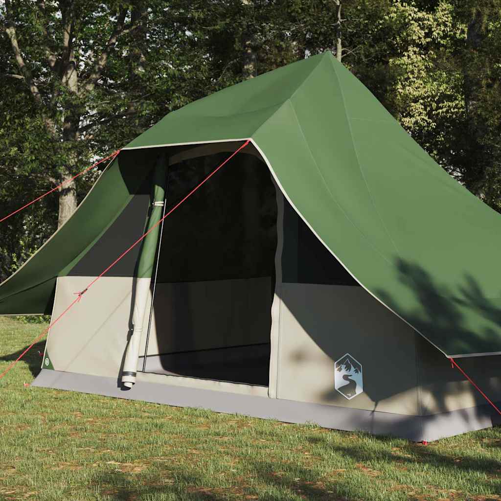Tipi Tent with Roof and Storage Green 364 x 281 x 257 cm Taffeta
