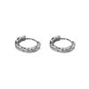 S999 Sterling Silver Carved Ear Studs: Sparkling, Simple Luxury Hoops for Women, Sweet & Cool Style Pure Silver Earrings