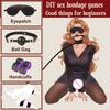 Jogos de Bondage Sexuais para Adultos Brinquedo Sexual Conjunto de Restrição Venda para Olhos Gags Bucais Algemas Algemas para Pernas Kits Casal Sextoys para Adultos Produto Sexual