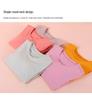 T-shirt da donna a maniche corte con reggiseno integrato, Top in cotone per il tempo libero per Primavera/Estate