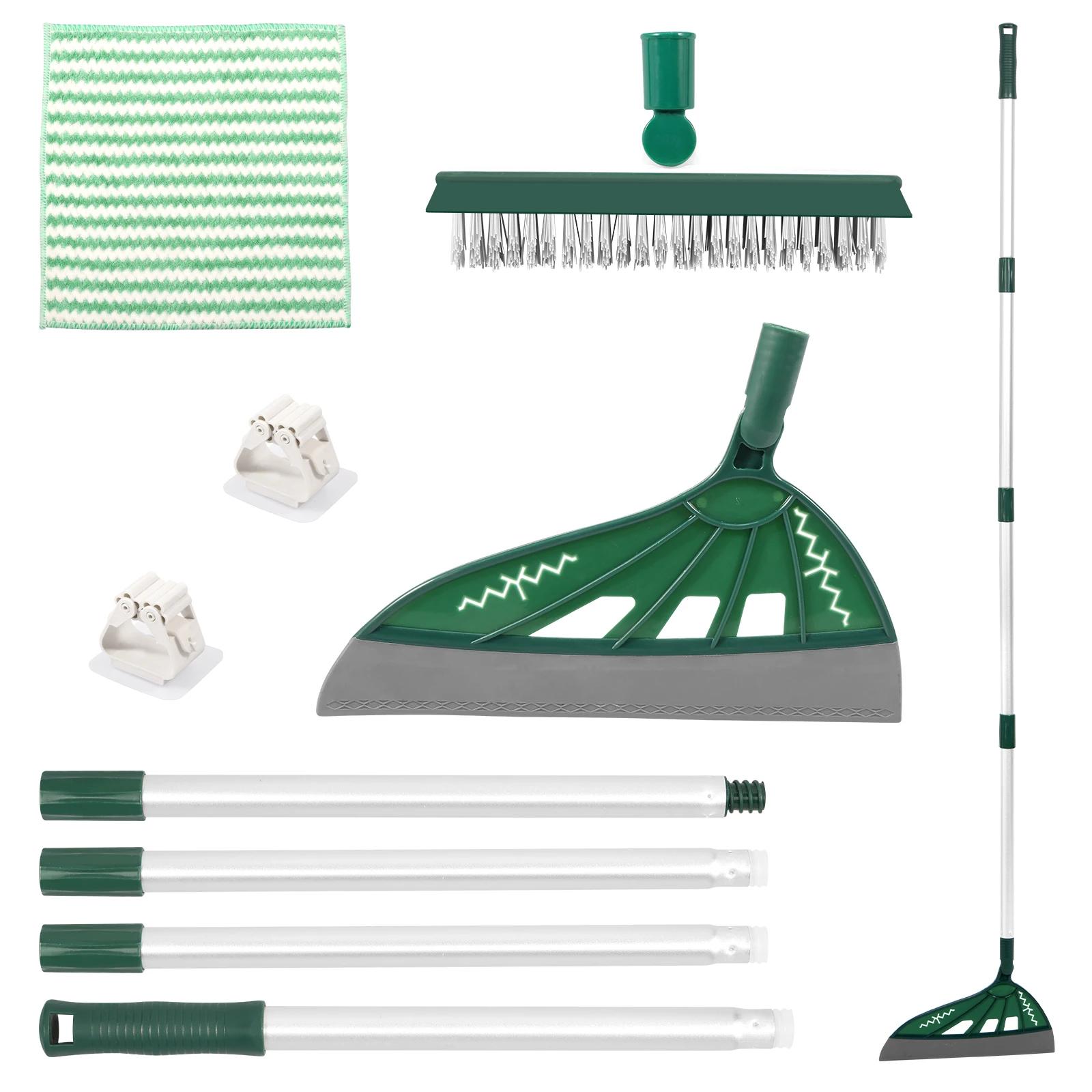

2 In 1 Magic Broom Sweeping Brush Floor Squeegee Broom Detachable Adjustable Floor Cleaning Squeegee Wiper Pet Hair Dust Broom темно-зелений колір