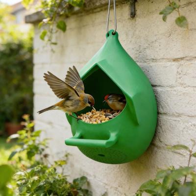 Winter Hängender Vogelfutterspender Wassertropfenförmiges Vogelnistkastenhaus Außen-Vogelfutterspender Vogelhaus für Wildvögel Hof Garten Terrasse Dekoration