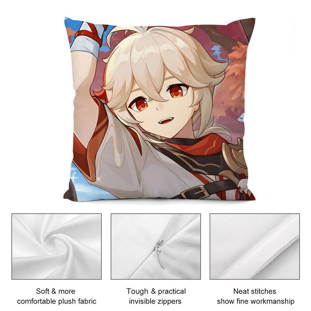 Game Genshin Impact Kaedehara Kazuha Pillow Case Double Sided Comfort Pillow Cover Fit Car Sofa Bedroom & Other Scenes