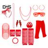 80s Neon Costume Accessories Set Knitted Leg Warmers Headband Gloves Earrings Bracelet Beaded Necklace Set Fancy Party Accessories