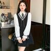 2025 Spring Arrival: Curvy Fit Polo Collar Dress with Bell Sleeves & Color Block Design – Elegant Short Skirt