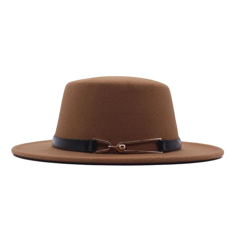 Herbst und Winter neue Britische Herren Zylinderhut flache Kappe flacher Schirm Wollhut Europäischer und Amerikanischer Stil Mode Jazzhut Damenhut