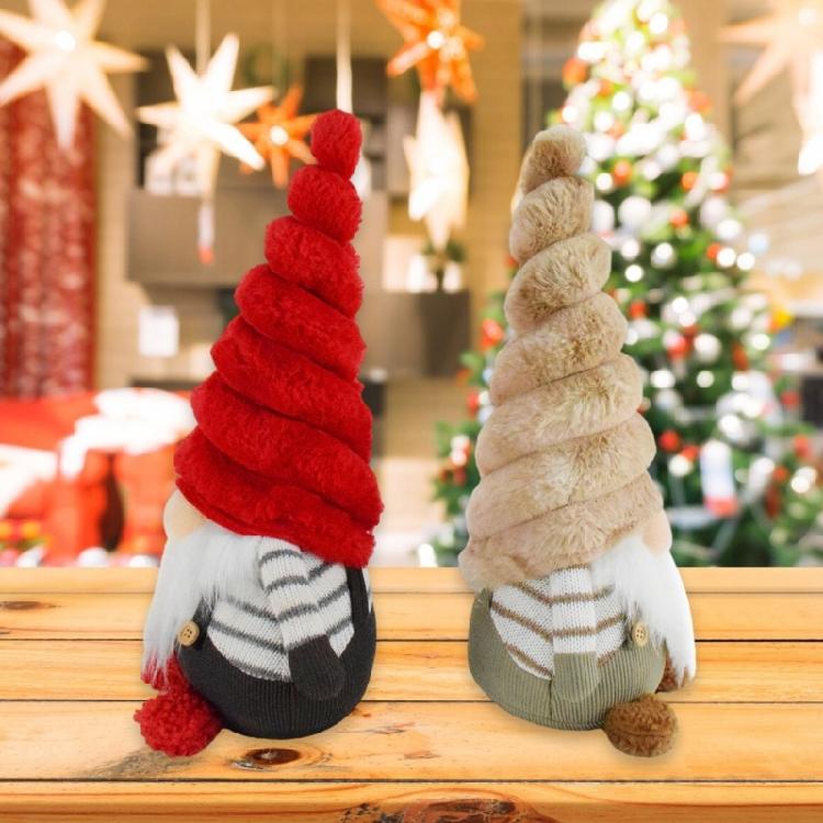 Christmas Gnomes Toy Figurine Plush Table Decoration for Holiday Gifting Dwarf Polyester Ornament for Tabletop Use