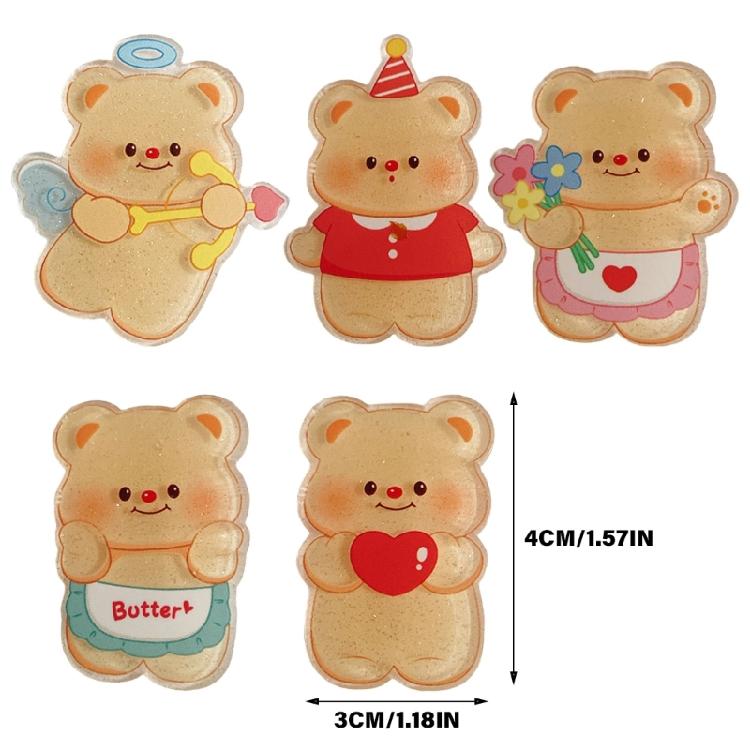 Cartoon Glitter Clip Heart Hair Clip with Butter Bear Girls Headdress Bear