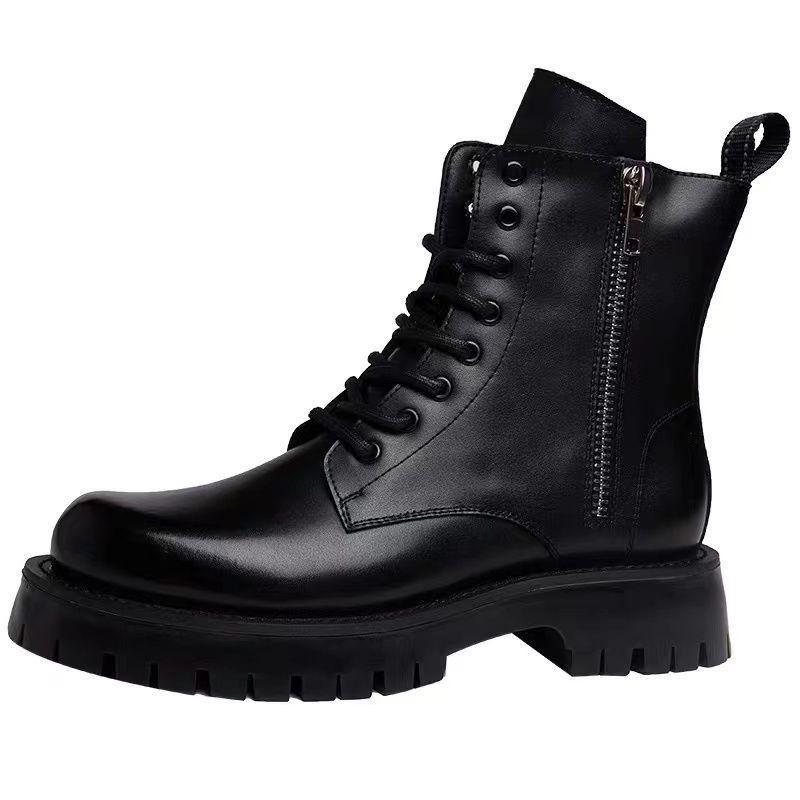 Men's 2024 Autumn British-Style Genuine Leather High-Top Work Boots