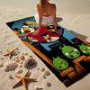 Red Birds Characters Collage Beach Towel, Super Soft Microfiber, Gift for Her/Him, Birthday, for Pool, Beach, Travel, Home Decor Fan gifts