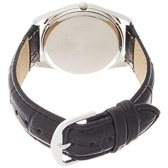 Citizen QQ Armbanduhr analog wasserdicht Lederarmband QA00-301 Herren schwarz