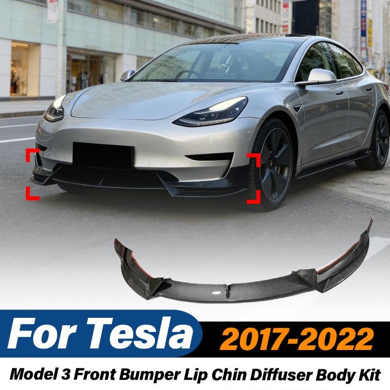 For Tesla Model 3 2017 2018 2019 2020 2021 2022 Car Front Bumper Lip Chin Diffuser Sports Spoiler Splitter Body Modification Kit