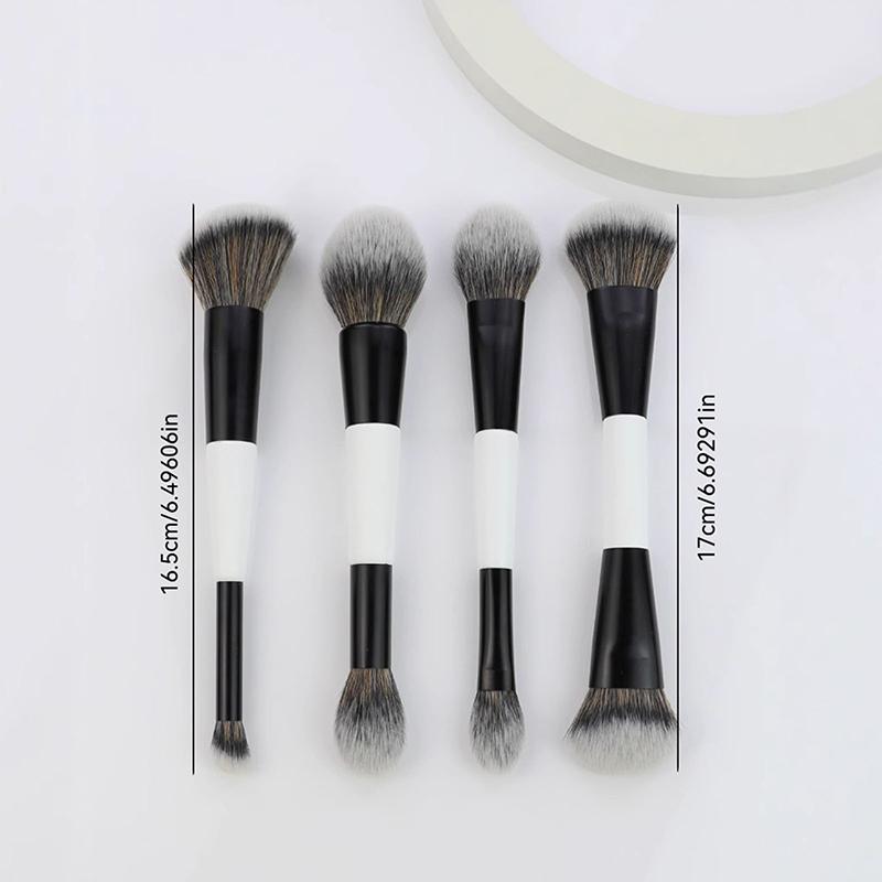 1/4Pcs Multi-Functional Foundation Makeup Brush Double-Ended Contour Brush For Beauty Blending Liquid Powder Concealer Cream