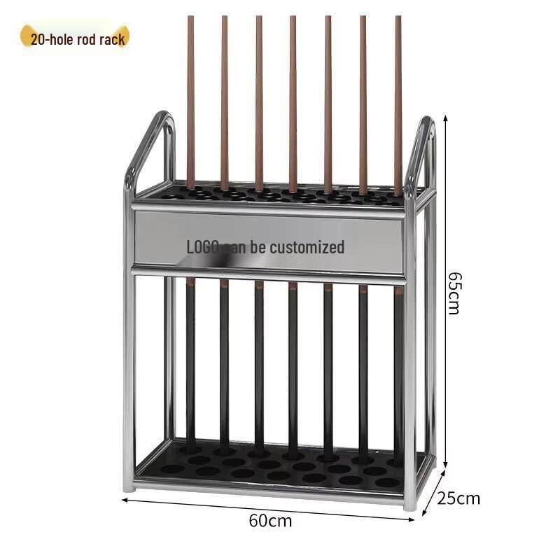 20-Hole Floor-Standing Billiard Cue Rack