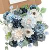 Artificial Flower Combination Box Set, Pink Silk Artificial Rose Bride Bouquet for Outgoing/Indoor DIY Center Piece Flowers for