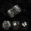 Verstellbarer Offener Ring Herren Damen Sterling Antiker Bestien-Motiv Vintage-Stil Geometrisches Statement
