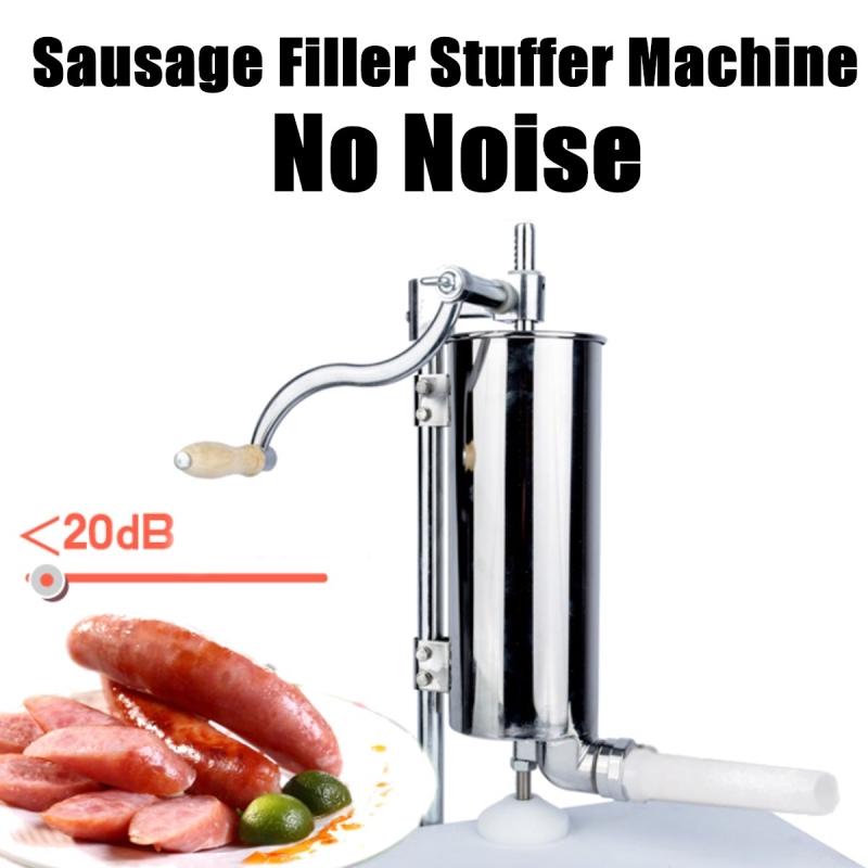 4L 304 Stainless Steel Meat Sausage Stuffer Maker Vertical Machine 4 Tube Commercial 600*150*120mm