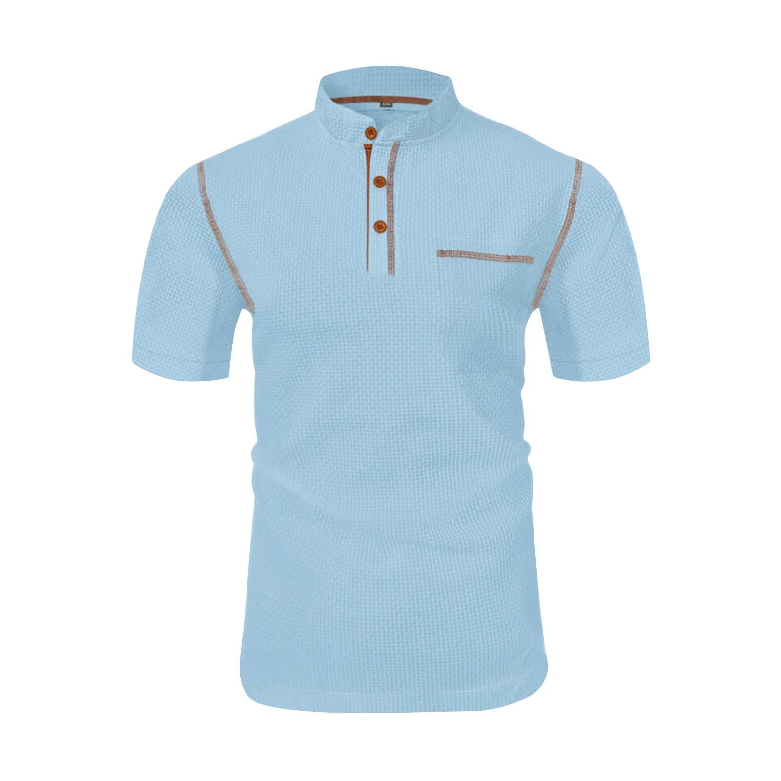 

Мужские летние однотонные топы с коротким рукавом и воротником на пуговицах, мужские свободные спортивные повседневные топы XL