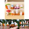 Süßes Karotten-Pilz-Cartoon-Kaninchen Mini-Modell Schreibtisch-Deko-Schmuck-Set Für Kinder Und Sammler