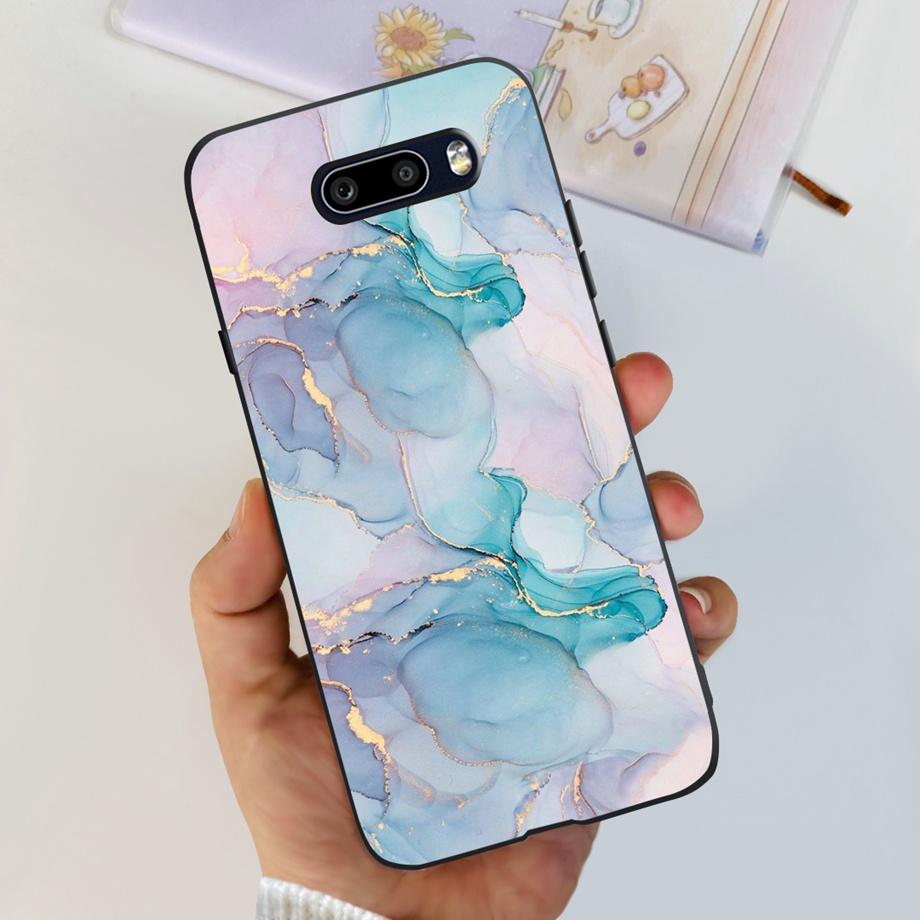 For LG G8X ThinQ Case Camera Protection Soft Clear Back Cover For LG V50S Thinq LGV50 ThinQ Phone Bumper Marble Skull Pattern