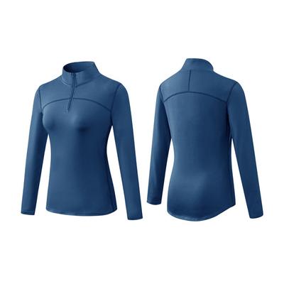 Ladies Autumn And Winter Top Sports Long Sleeves with Fleece High Elastic Tight Running Training Fitness Standing Collar Sweatshirts