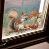 Cartoon Squirrels Fruits and Vegetables Balcony Glass Windows Home Background Beautification Window Stickers