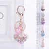 Cute Keychain Women Acrylic Love  Sequin Ring Holder Key Chains