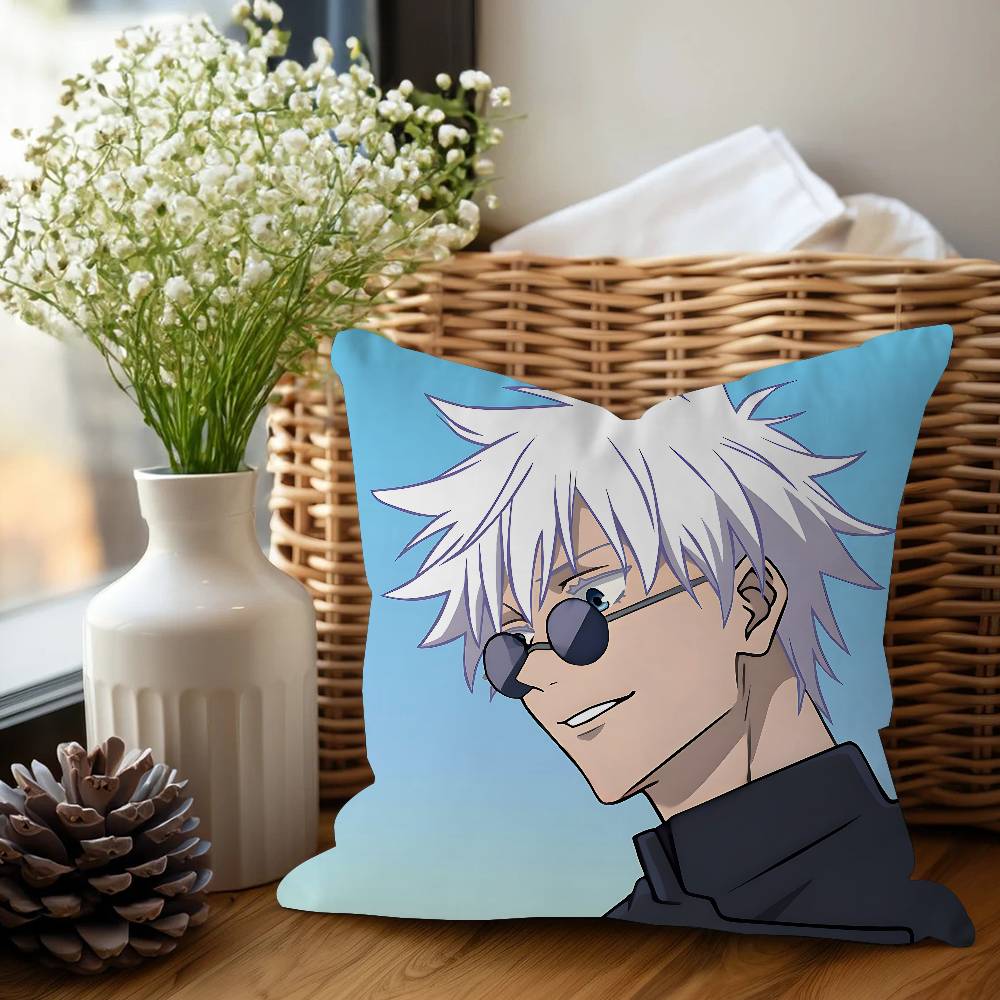 Anime S-Satoru G-Gojo Cushion Cover Inches Farmhouse Decor Home Throw Pillow Covers For Couch Decorations
