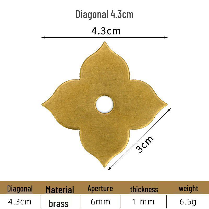 

Vintage Brass Flat Gasket Washer with Irregular Handle for Antique Furniture Decoration