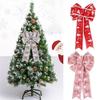 Große Schleifen Weihnachts-Schleife Dekorationen 2025 Weihnachtsbaum Hängeanhänger Ornamente Für Zuhause Garten Stuhl Feiertagsdeko 41x24cm
