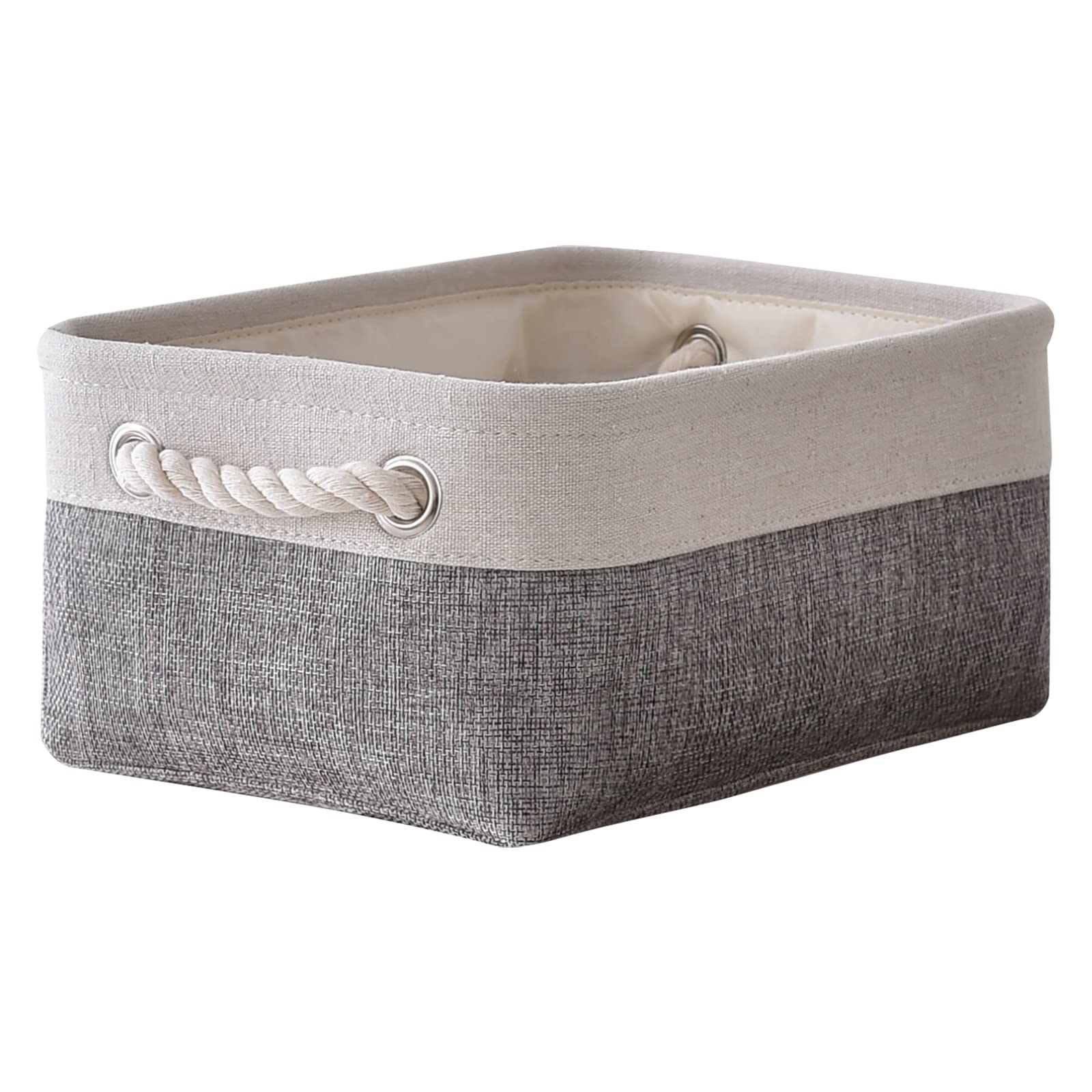 

TheWarmHome Storage Basket, 30cm x 20cm x 13cm, Drawer Storage Basket, Cotton Linen Fabric, Compact Desk Storage, Entryway Storage, Toy Storage,