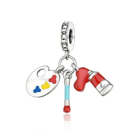 Authentique Cuivre Coloré Peinture Charme Perle Charms Palette Artistique Charme Perles Pendentifs Compatible Avec Bracelets Colliers Bricolage Bijoutier