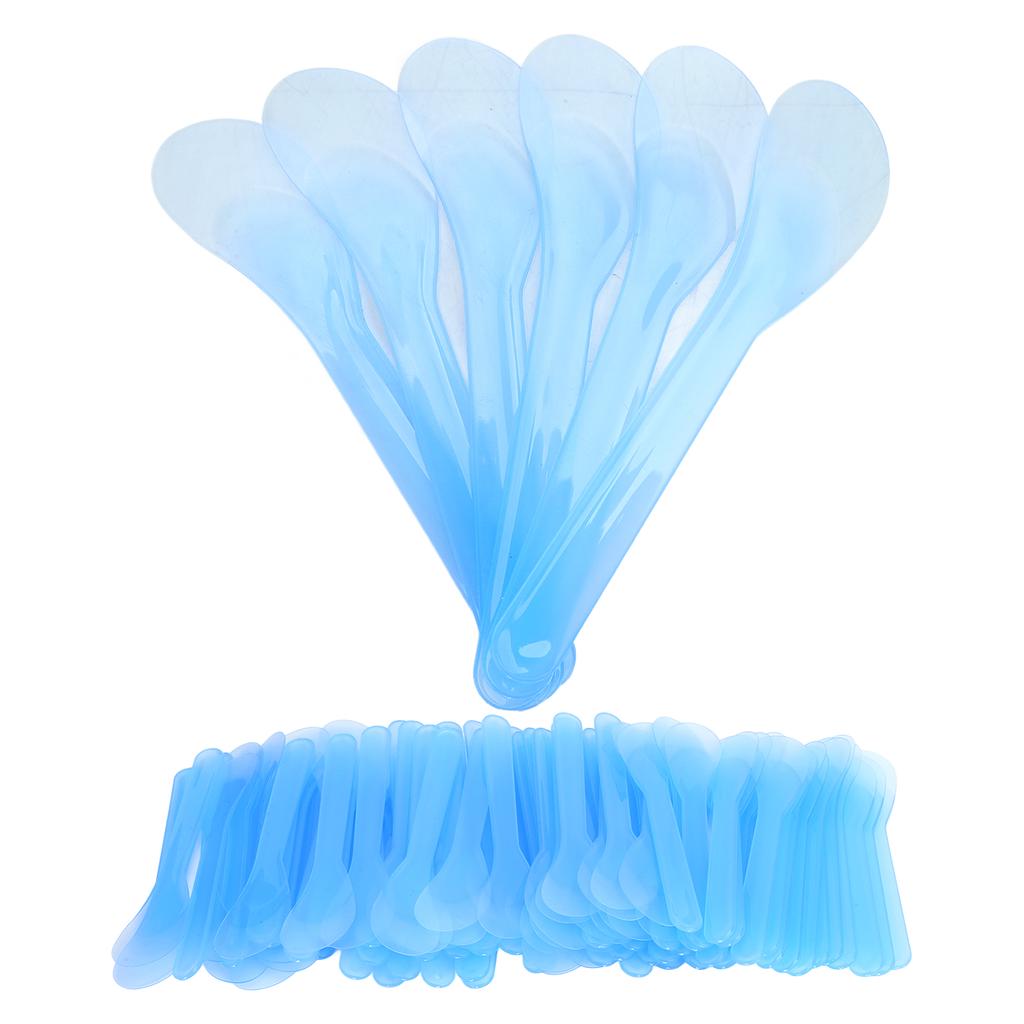 100pcs Cosmetic Spatula Plastic Disposable Hair Removal Cream Tattoo Repair Cream Spatula Blue