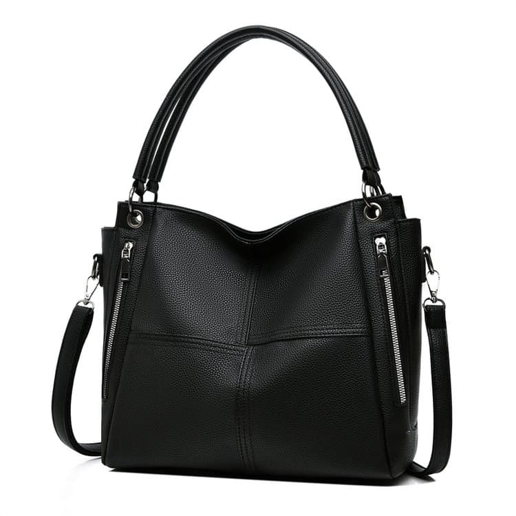 Женская переносная сумка-ведро с узором  лисички , сумка-мессенджер чёрный