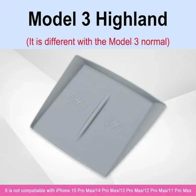 For Tesla Model Y 2025 Accessories Wireless Charging Pad Silicone Non-slip Pads For Tesla Model 3 Highland 2025-2025 Amagi