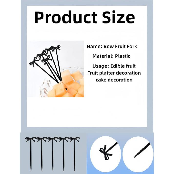 30 pcs Pink Bow Cocktail Picks, Cute Fruit Skewers Acrylic Bowknot Toothpicks, Coquette Party Decorations for