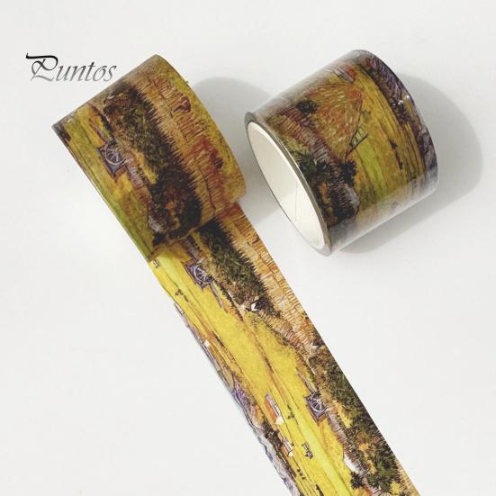 Artistic Washi Tape Tape, Oil Painting Decorative Masking Artist Patterns Adhesive Creative Journaling for DIY Crafts, Junk Journal, Gift Wrapping,