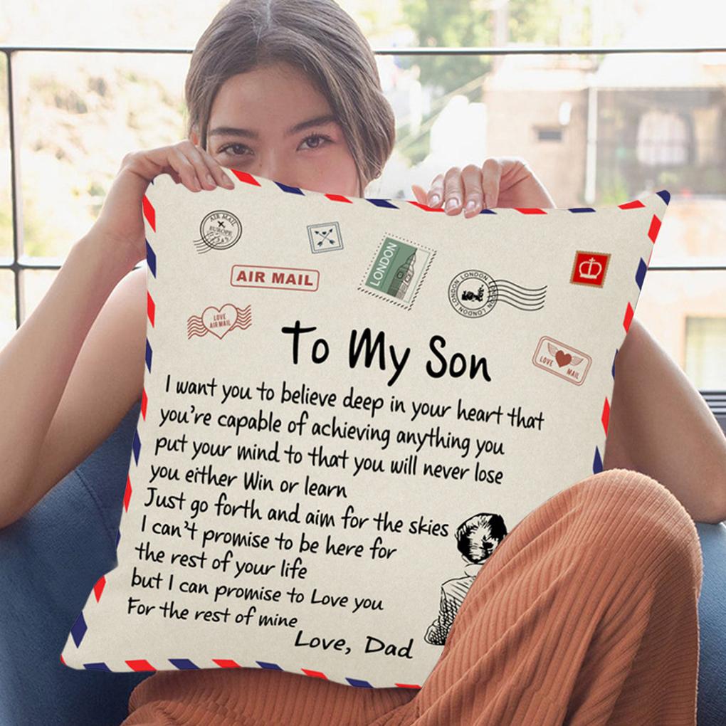 Letter 45x45cm Peachskin Pillow Case Personalized Design Decorative Throw Pillowcase Home Cushion Pillow Cover Anniversary Gift