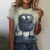 Summer Grey Funny Graphics 3D Print T-shirts Women Streetwear Casual Fashion Y2k Short Sleeve T Shirt O-neck Tees Tops Clothing