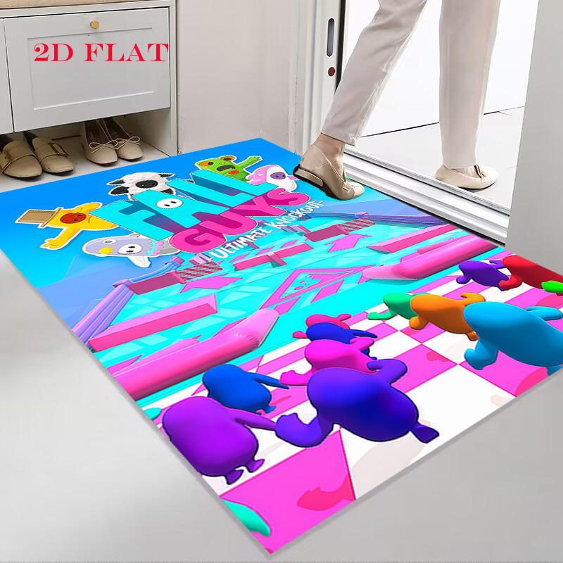 Fall Guys Teppich für Wohnzimmer Schlafzimmer Zuhause Sofadekoration, Rutschfeste Bodenmatte für Kinder