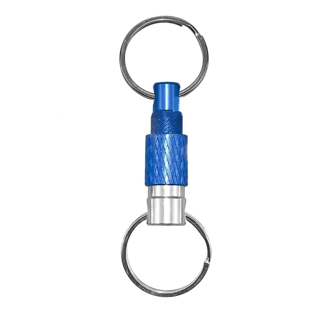 Portable Keychain With Detachable Quick Release Metal Key Ring° Rotation Dual Ring Buckle Hand Tools