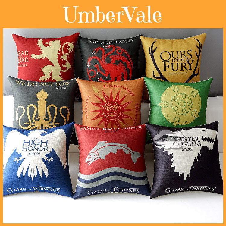 Elegant Game Of Thrones Cotton Linen Pillow Case Waist Throw Cushion Covers Ideal For Home Style