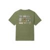 Pattern Printed Casual Round Neck Short Sleeve T-Shirt Unisex Tops Cassel-Green A5UX7-590