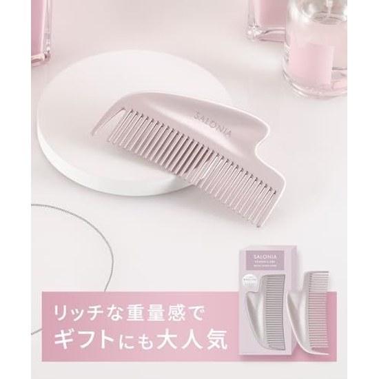 SALONIA Glossy Care Metal Kassa Comb Hair Brush Bangs Beautiful Gift Pink