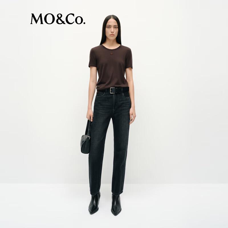 

MO&Co. 2025 Spring Deconstructed Short Sleeve Knit Top S 160