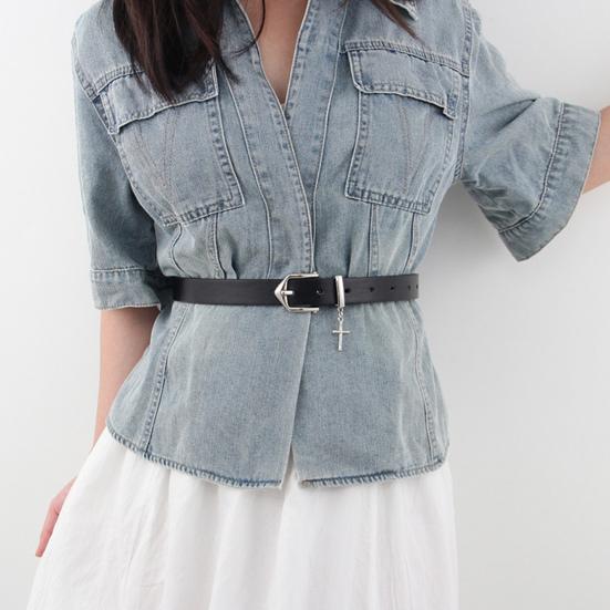 Imitation Leather Waist Belt Multi-Hole Adjustment Pin Buckle Versatile Women Belt Women Men Jeans Pants Belt